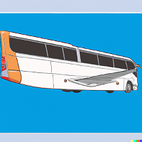 DALL·E 2023-10-18 18.10.39 - digital art of a bus with aeroplane wings. Make sure the whole vehicle fits in the frame